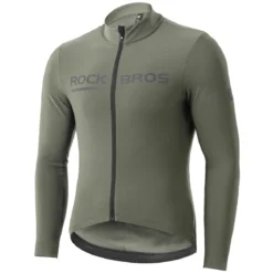 ROCKBROS Men's Long Sleeve Cycling Jersey with full zipper rear pockets perfect fit for outdoor sports
