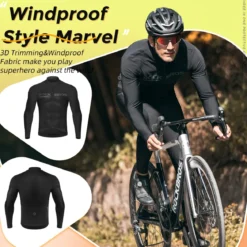 ROCKBROS Men's Long Sleeve Cycling Jersey with full zipper rear pockets perfect fit for outdoor sports
