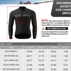 ROCKBROS Men's Long Sleeve Cycling Jersey with full zipper rear pockets perfect fit for outdoor sports