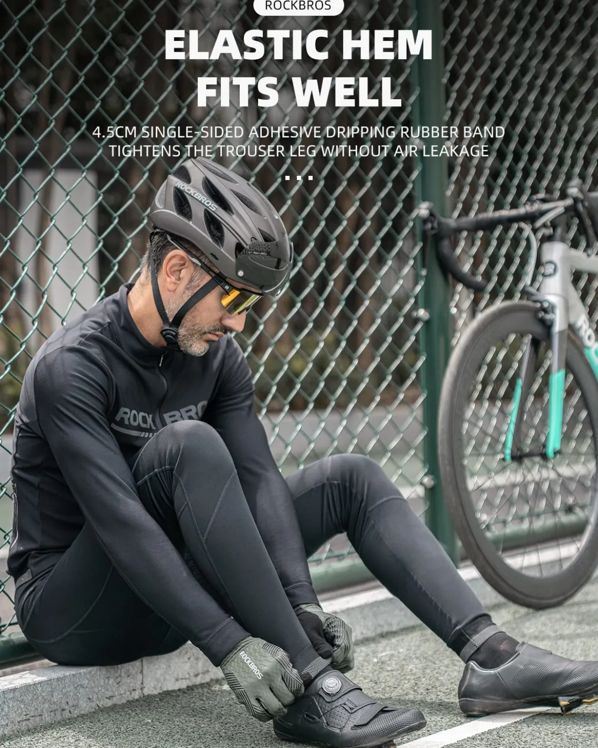 ROCKBROS Men’s Winter Cycling Pants 4D padded, windproof fleece, thermal bike leggings for outdoor riding