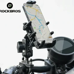 ROCKBROS Motorcycle ATV Adjustable Phone Holder with Vibration Dampener for 4.7-7.1
