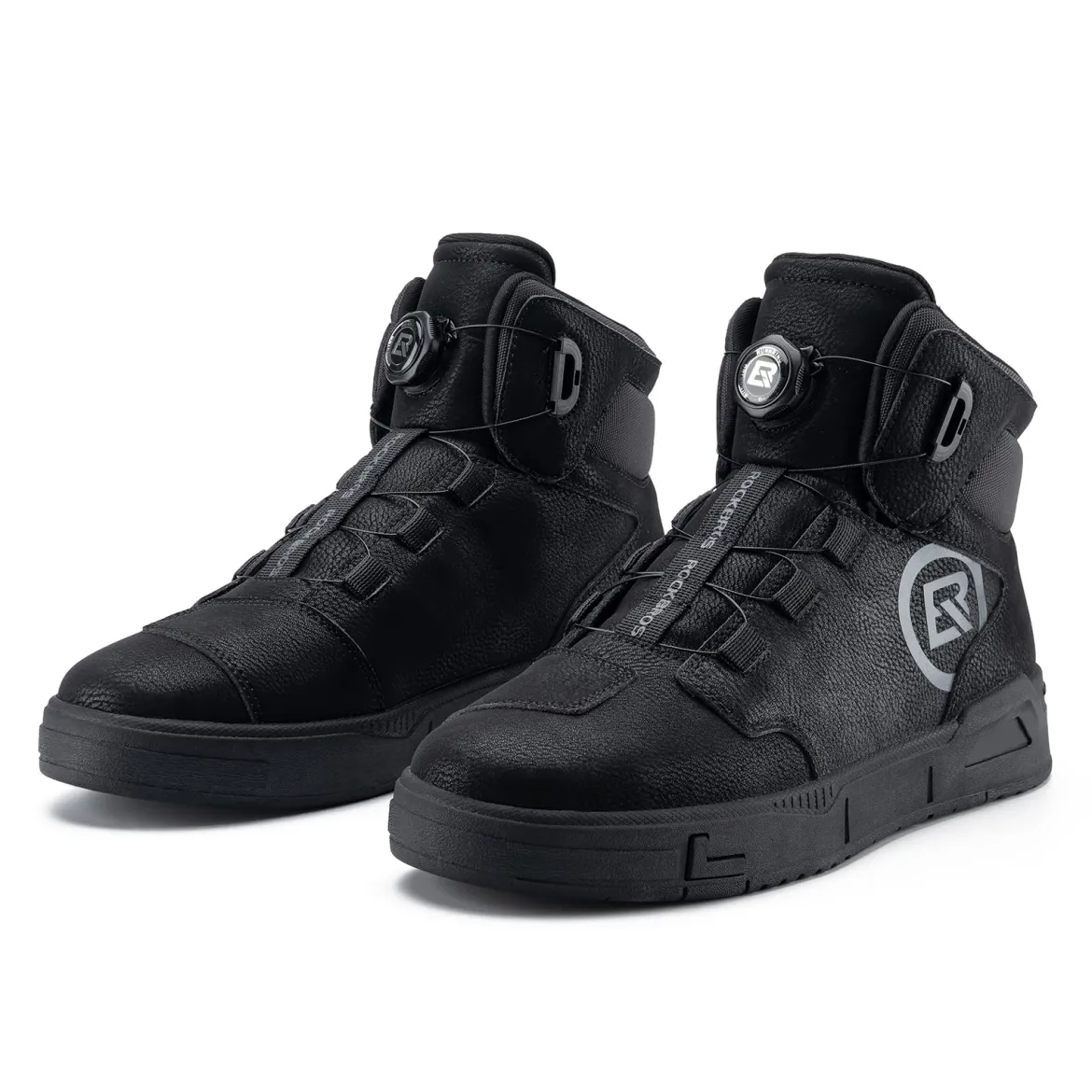 ROCKBROS Motorcycle Shoes, Anti-Slip, Breathable Leather Riding Boots for Men
