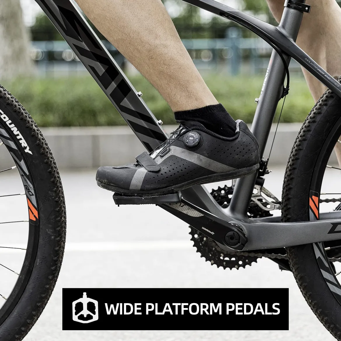 ROCKBROS Mountain Bike Pedals Flat MTB Pedals Nylon Fiber Bicycle Platform Pedals