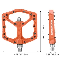 ROCKBROS Mountain Bike Pedals Flat MTB Pedals Nylon Fiber Bicycle Platform Pedals