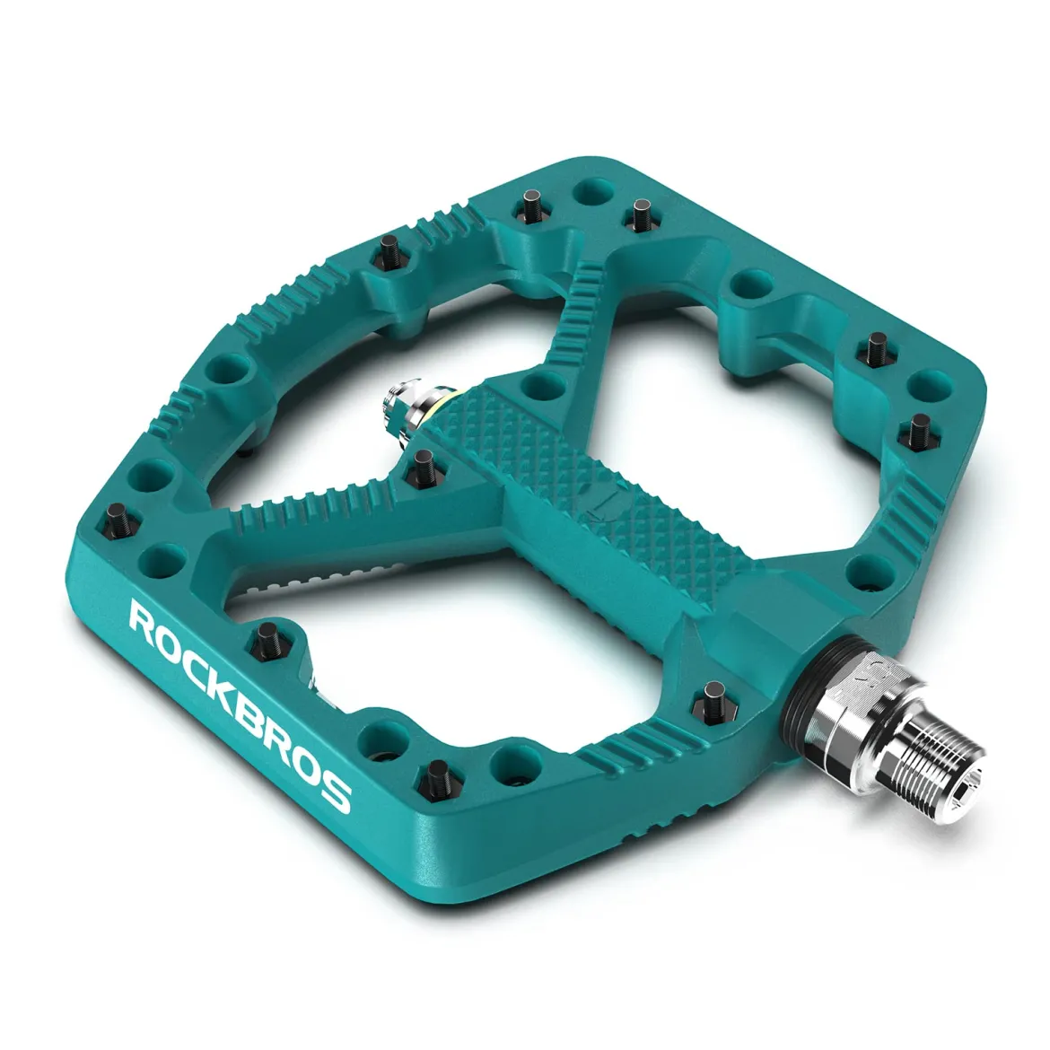 ROCKBROS Mountain Bike Pedals Flat MTB Pedals Nylon Fiber Bicycle Platform Pedals