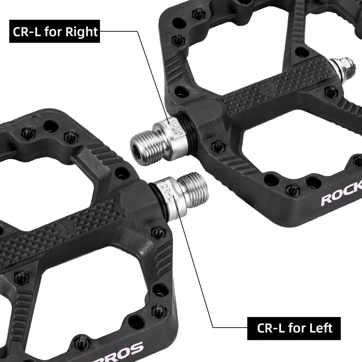 ROCKBROS Mountain Bike Pedals Flat MTB Pedals Nylon Fiber Bicycle Platform Pedals