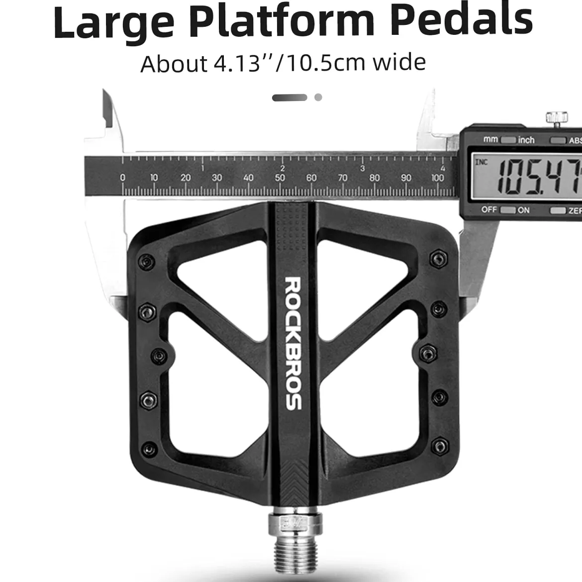 ROCKBROS Mountain Bike Pedals Lightweight Nylon DU Bearing 9/16" MTB Flat Bike Pedals