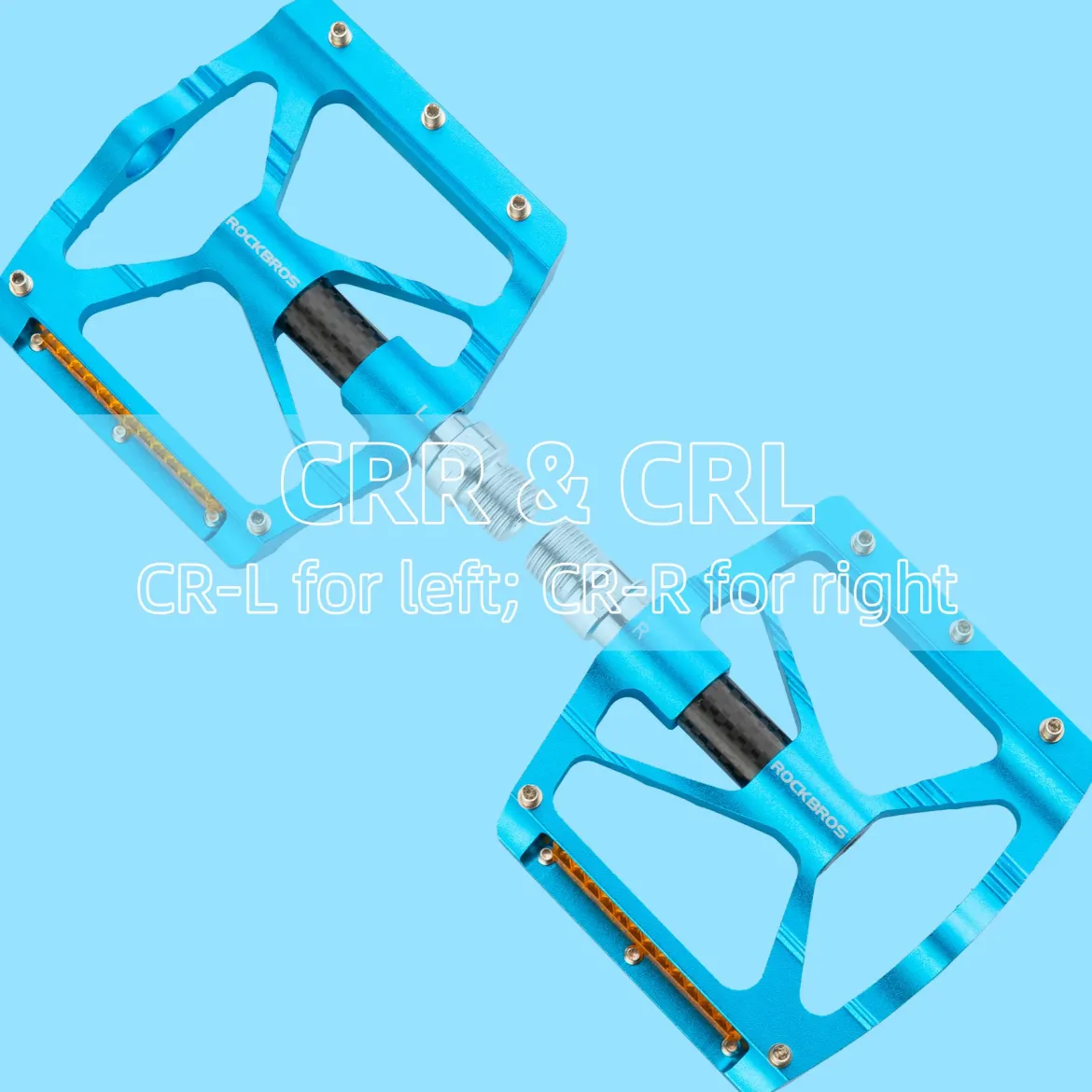ROCKBROS Mountain Bike Pedals MTB Reflective Pedals CNC Non-Slip Lightweight Aluminum Alloy Bicycle Pedals