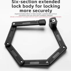 ROCKBROS MTB Road Bike Lock Key Folding Lock E-Bike Motorcycle Steel Lock Portable Antirust Anti-theft