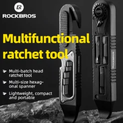 ROCKBROS Multi-function Ratchet Tire Lever with Hex Wrench and File Blade