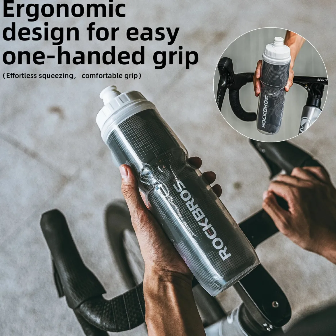 ROCKBROS 24OZ Insulated Bike Water Bottle
