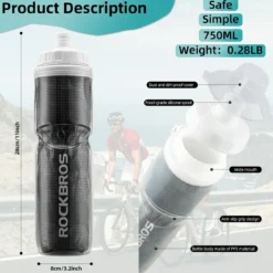 ROCKBROS 24OZ Insulated Bike Water Bottle