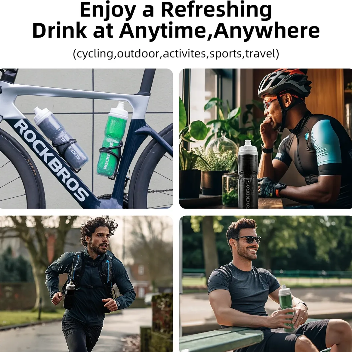 ROCKBROS 24OZ Insulated Bike Water Bottle