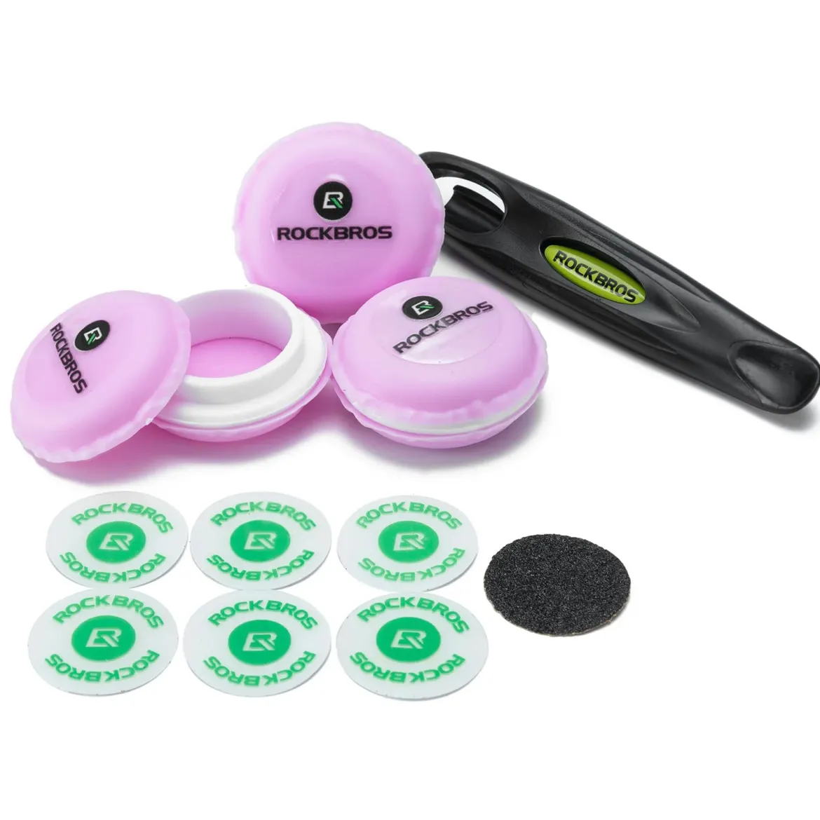 ROCKBROS 18-Pcs Bike Tire Patch Kit, Glueless Tube Repair with Tyre Levers 6-Pack