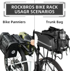 ROCKBROS Rear Bike Bicycle Cargo Rack Aluminum Alloy 115 lbs Capacity Black