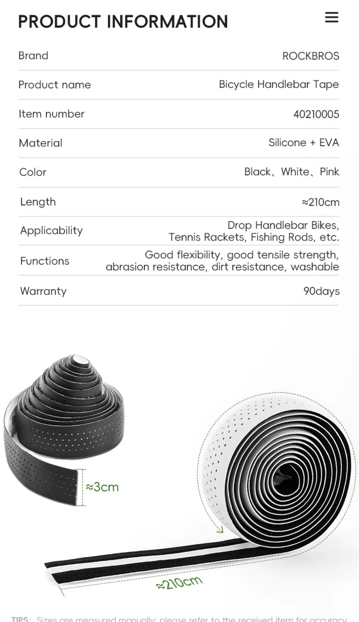 ROCKBROS Road Bike Handlebar Tape Eva Non-slip Shockproof