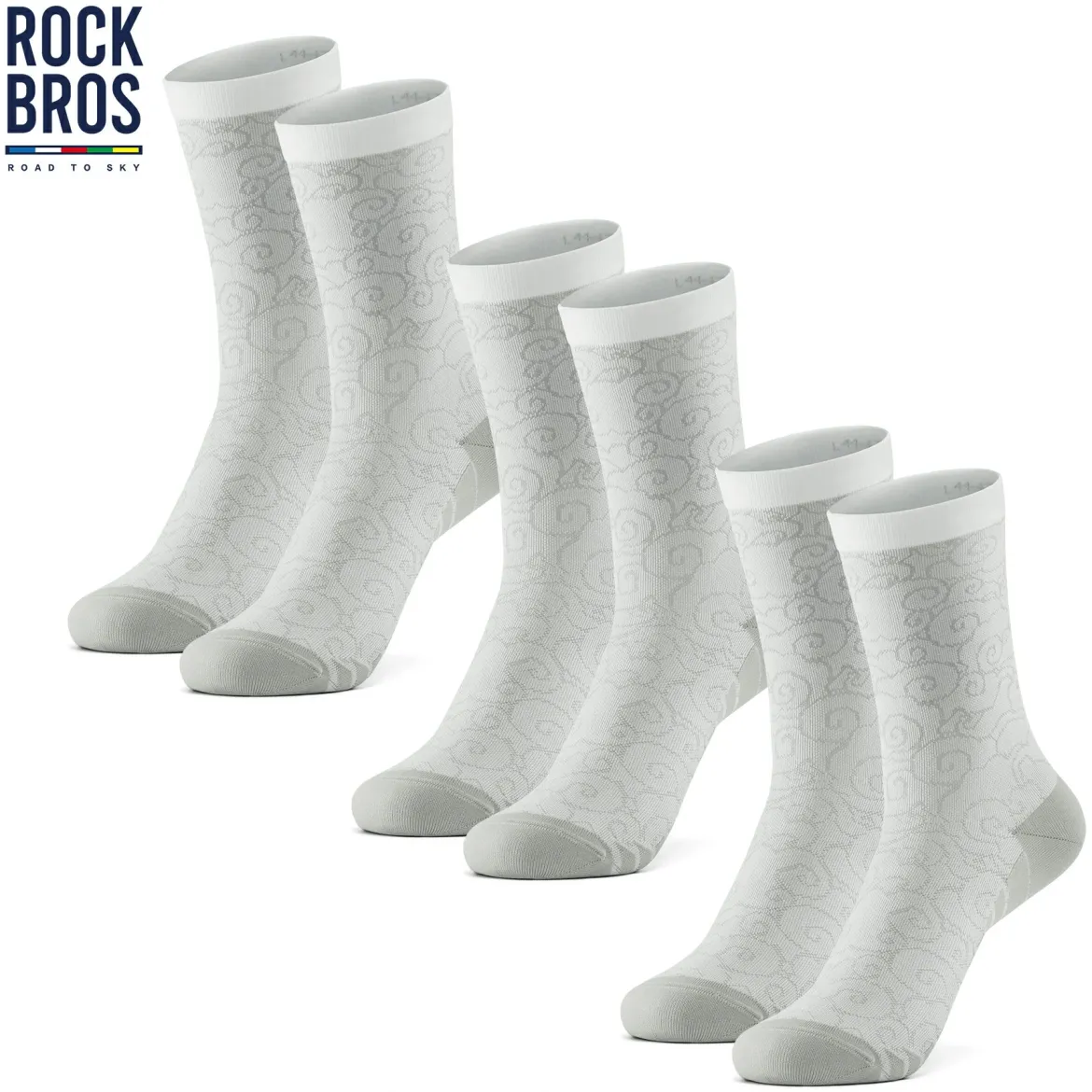 ROCKBROS Road to Sky Bike Socks Breathable Fabric Antibacterial Long Ride Cushioned