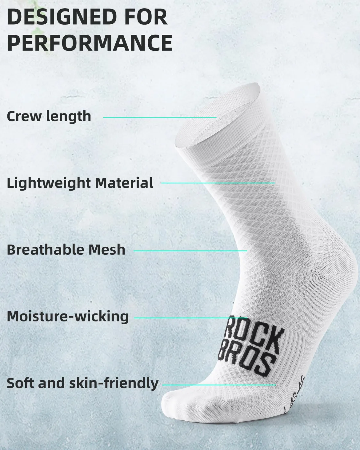 ROCKBROS Road to Sky Cycling Wicking Bike Socks for Men Women