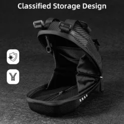 ROCKBROS Scooter Storage Bag Waterproof EVA Hard Shell Handlebar Bag for Scooters Folding Bikes