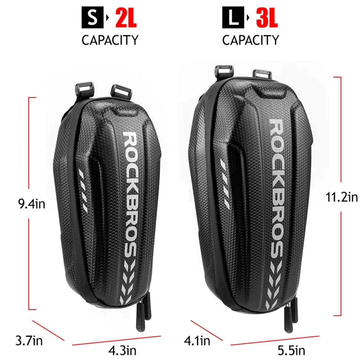 ROCKBROS Scooter Storage Bag Waterproof EVA Hard Shell Handlebar Bag for Scooters Folding Bikes