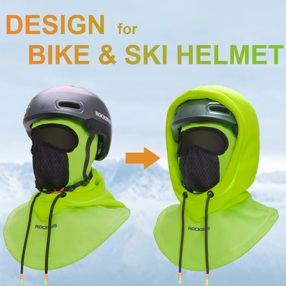 ROCKBROS Ski Balaclava Thermal Fleece Balaclava for Cold Weather Winter Men