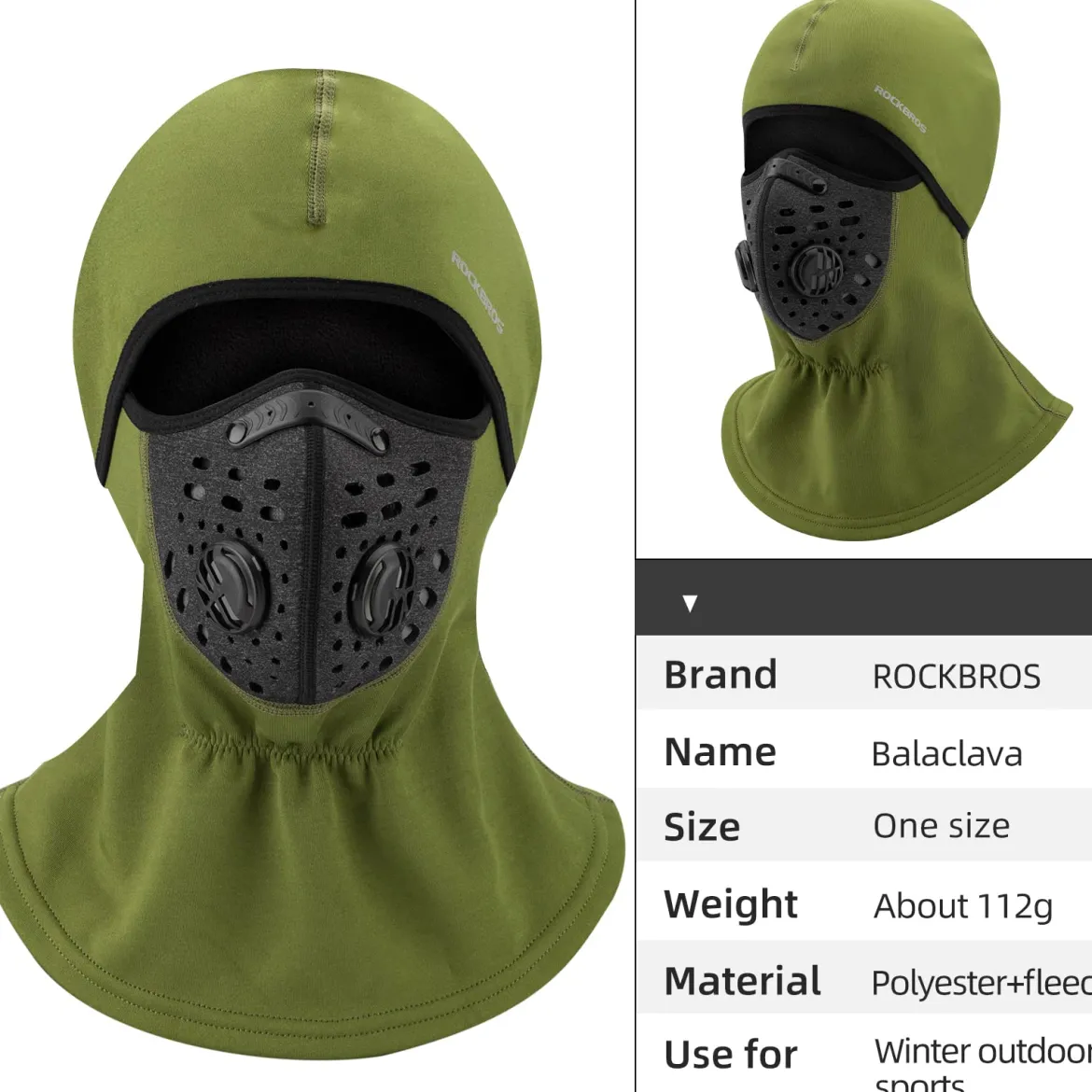 ROCKBROS Ski Mask Balaclava Winter Mask for Men Baclava Cold Weather Thermal