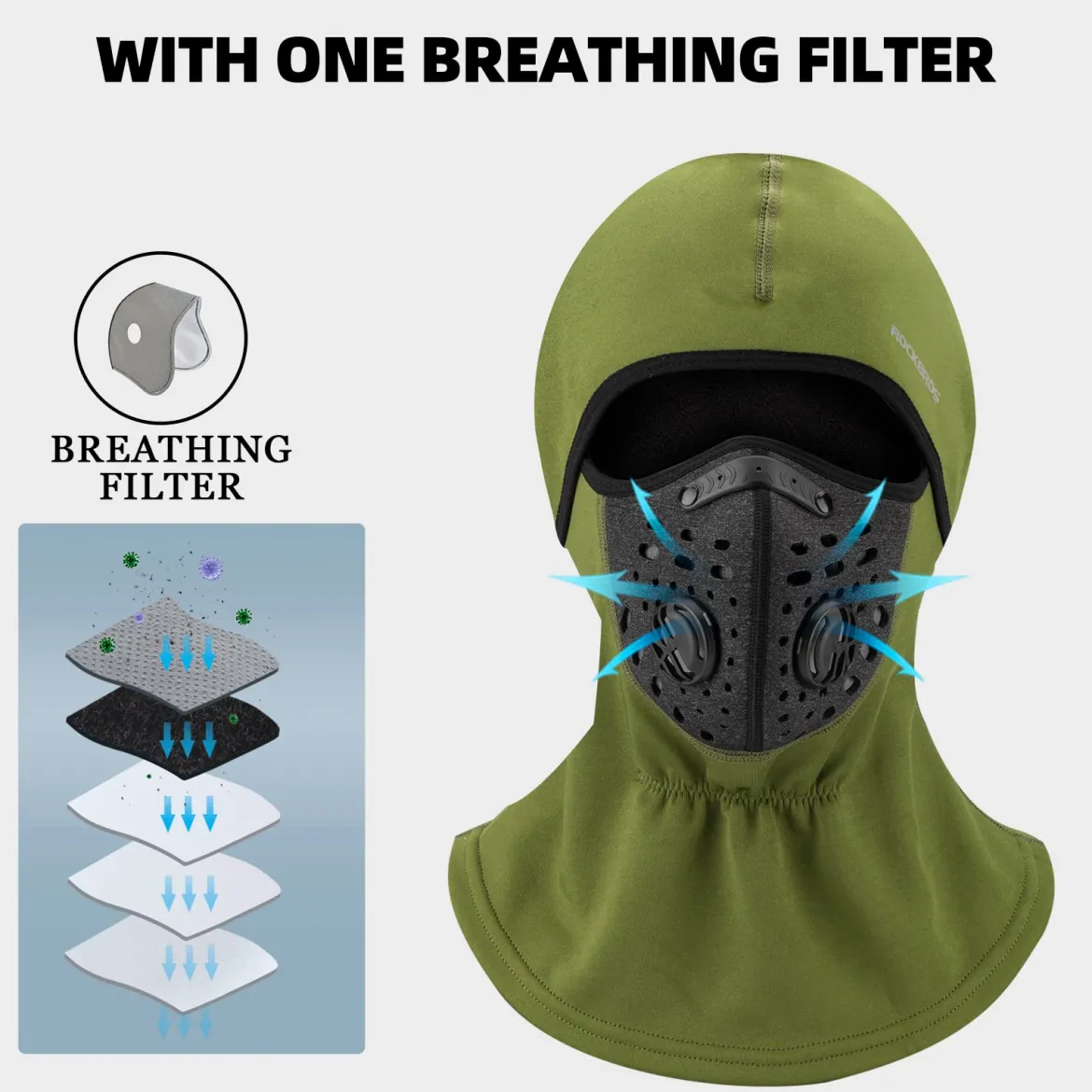 ROCKBROS Ski Mask Balaclava Winter Mask for Men Baclava Cold Weather Thermal