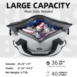 ROCKBROS Soft Cooler Insulated Leak Proof Cooler Bag Portable 36 Can