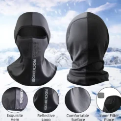 ROCKBROS Thermal Fleece Balaclava with Airholes, Windproof Helmet