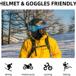 ROCKBROS Thermal Ski Mask, Windproof Fleece Balaclava for Cold Weather, Ski Face Mask for Men
