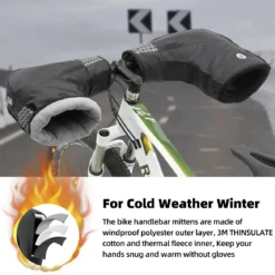 ROCKBROS Thinsulate Thermal Bike Handlebar Mittens - Cold Weather Pogies Cover Gloves