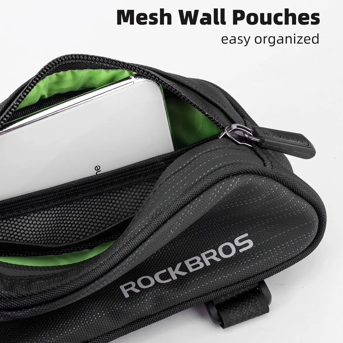 ROCKBROS Top Tube Bike Bag Bike Frame Bag Pouch Pack Cycling Accessories Fit 6.5”