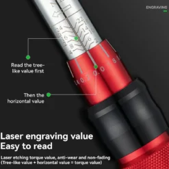 ROCKBROS 1/4 Torque 2–24Nm Micrometer Click Torque Wrench, 72-Tooth Gear Professional Precision ±3%High Accuracy