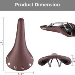 ROCKBROS Vintage Bike Seat, Waterproof Saddle, Comfortable for Men Women