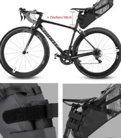 ROCKBROS Waterproof Bikepacking Saddle Bag 14L Adjustable Capacity Easy Install