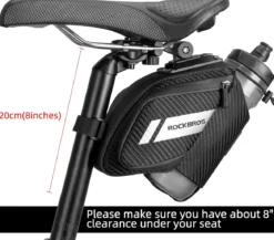 ROCKBROS Waterproof Bike Saddle Bag with Water Bottle Holder