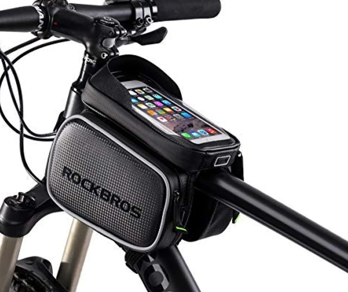 ROCKBROS Waterproof Bike Top Tube Bag - Phone Bag for 6.2” & Under