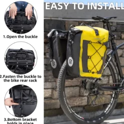ROCKBROS Waterproof 27L Large Capacity Bike Rear Rack Bicycle Pannier Bag Waterproof