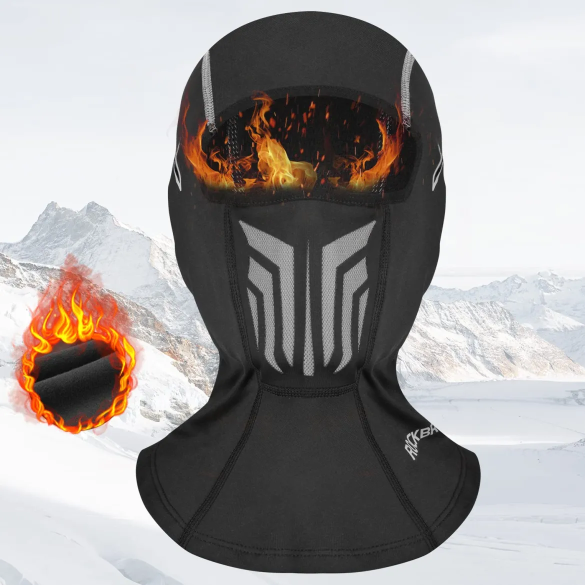 ROCKBROS Windproof Winter Fleece Balaclava for Men - Ski, Cycling, Motorcycle Mask
