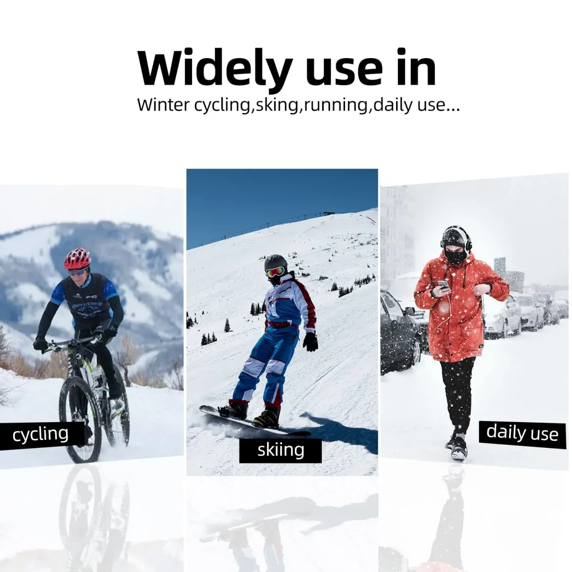 ROCKBROS Windproof Winter Fleece Balaclava for Men - Ski, Cycling, Motorcycle Mask