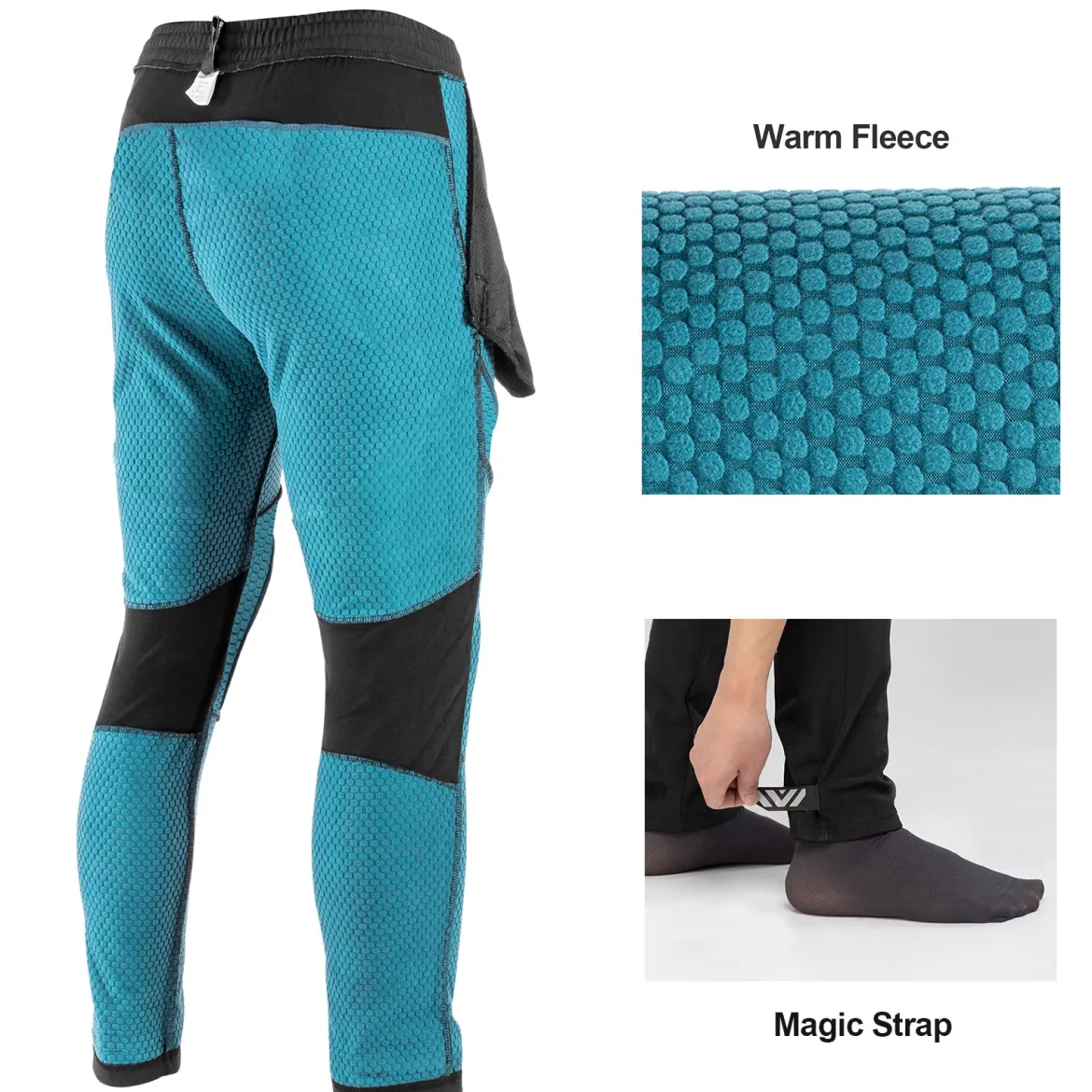 ROCKBROS Winter Cycling Pants for Men Thermal Windproof Mountain Bike Running Pants