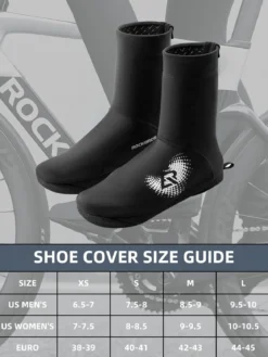 ROCKBROS Winter Cycling Shoe Covers, Thermal Windproof, Water-Resistant Overshoes