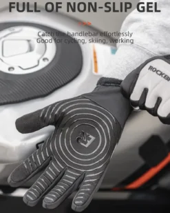 ROCKBROS Winter Cycling Thermal Running Ski Touchscreen Snow Gloves for Outdoor Sports