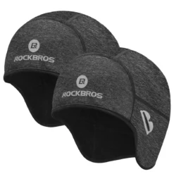 ROCKBROS Winter Skull Cap Helmet Liner, Thermal Cycling Beanie with Glasses Holes