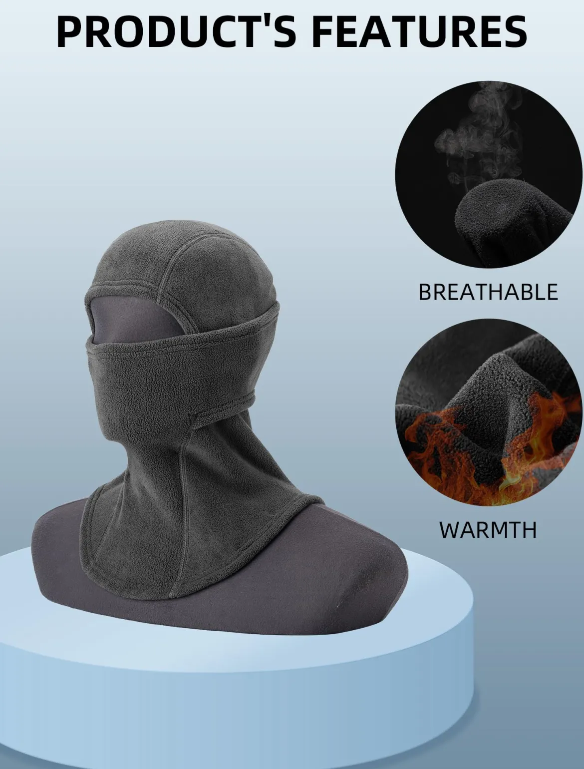 ROCKBROS Winter Windproof Thermal Fleece Balaclava Ski Mask for Men Women