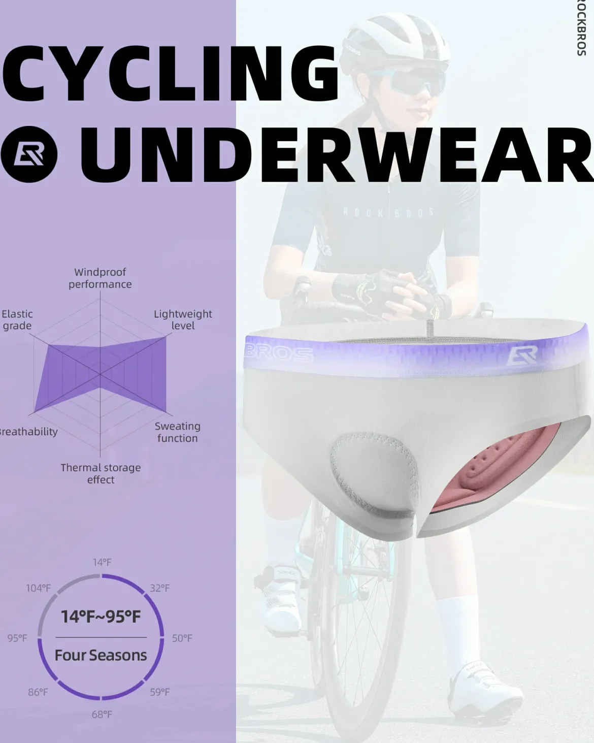 ROCKBROS Women's 4D Padded Cycling Underwear
