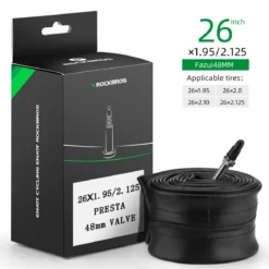ROCKBROS 26'/27.5'X1.95/2.125 Mountain Bike Inner Tube 48mm Presta/Schrader Valve High Self Sealing Butyl Rubber