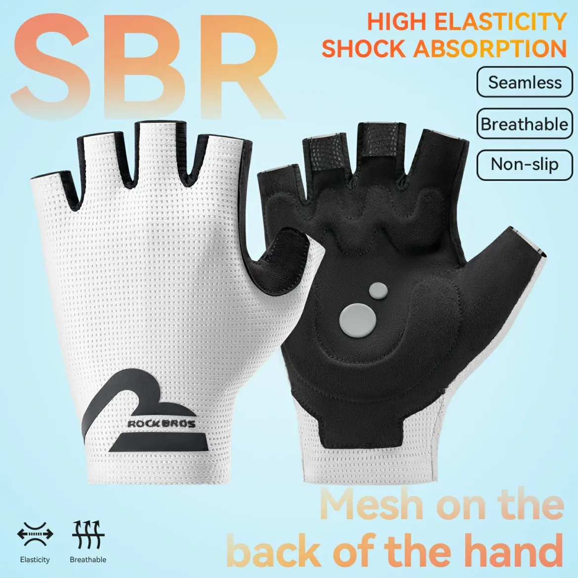 S407 Half-Finger Cycling Gloves with SBR Palm Breathable Mesh