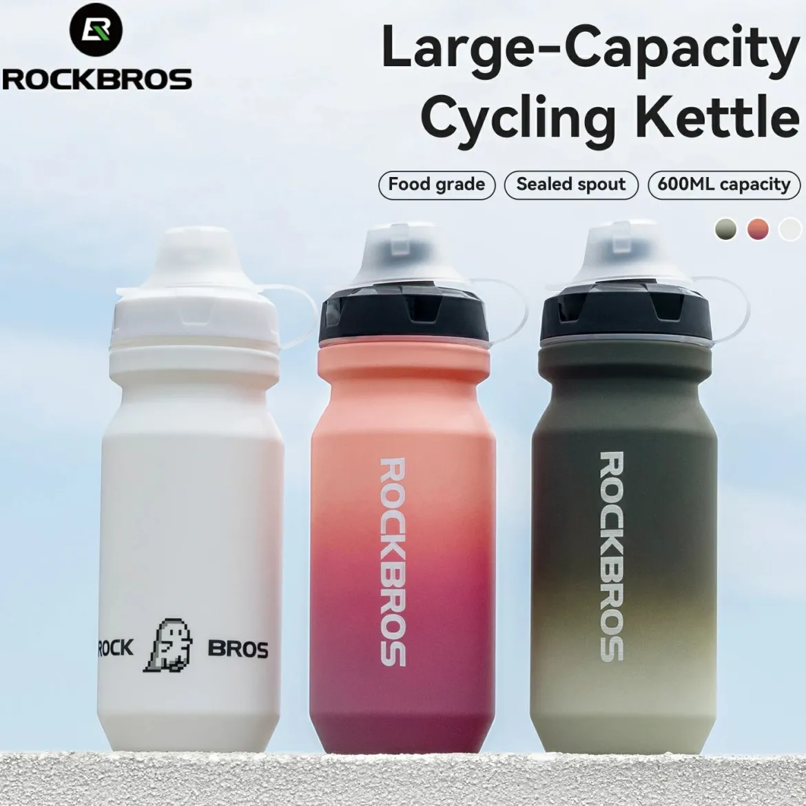 Skin-Feeling Bike Bottle with Pull-Top Lid – Lightweight Leakproof 600/750ml