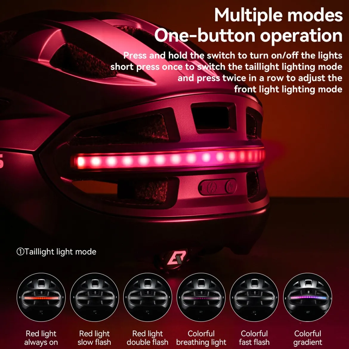 Steering Remote Smart Riding Helmet with Bike Headlight and Tail Light GlowGuard